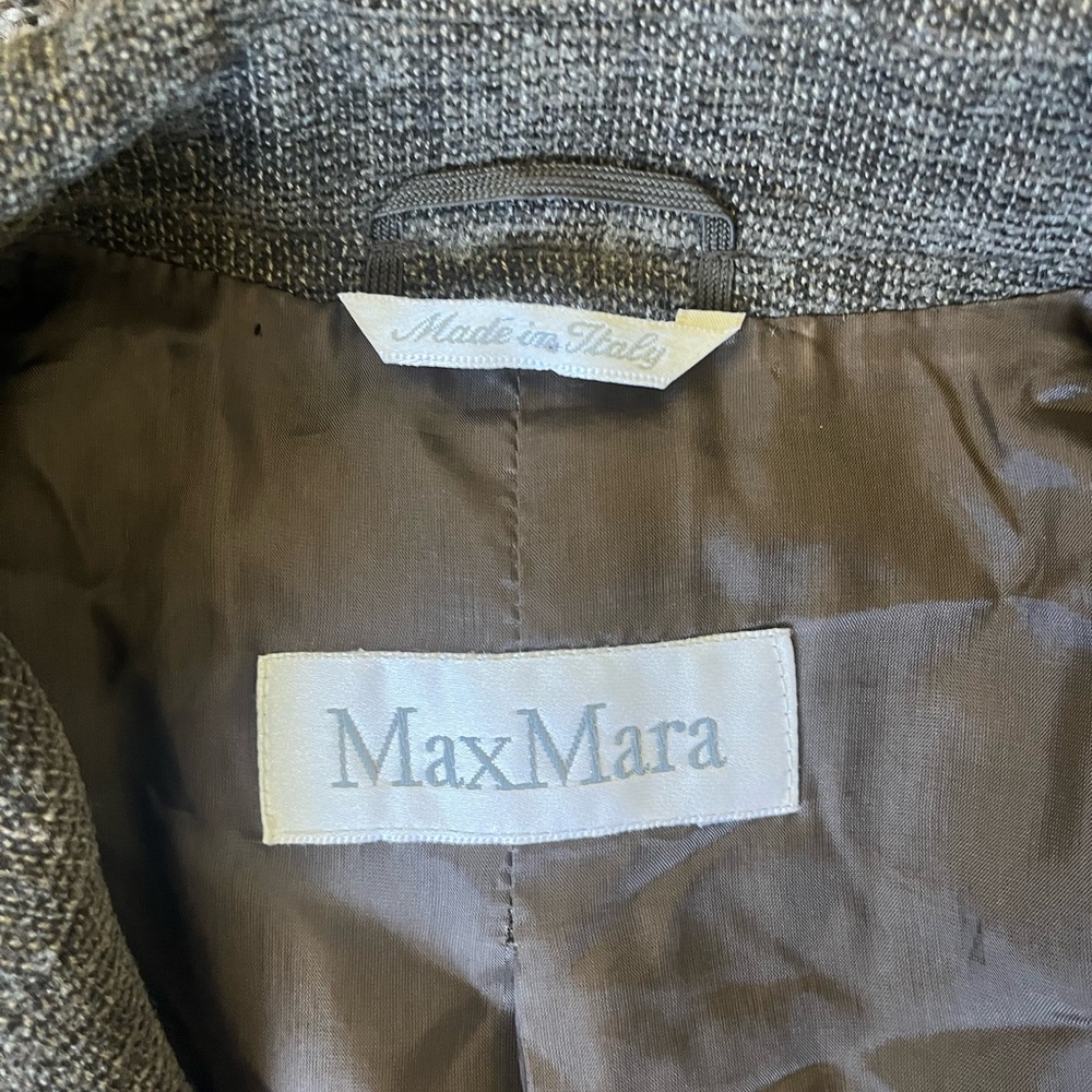 MaxMara wool tweed brown single button blazer - Picture 4 of 10